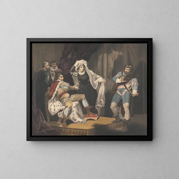 Figuras teatrales alrededor de un trono - Richard Westall — cuadro enmarcado en la pared