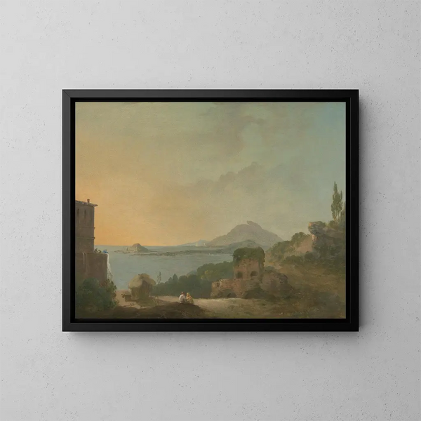 La villa de Cicerón y el golfo de Puzol - Richard Wilson — cuadro enmarcado en la pared