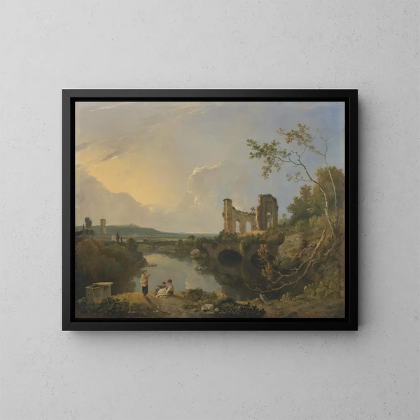 Paisaje italiano por la mañana - Richard Wilson — cuadro enmarcado en la pared