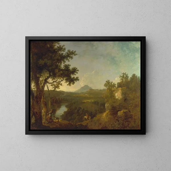 Vista cerca de Wynnstay, la sede de Sir Watkin Williams-Wynn BT - Richard Wilson — cuadro enmarcado en la pared