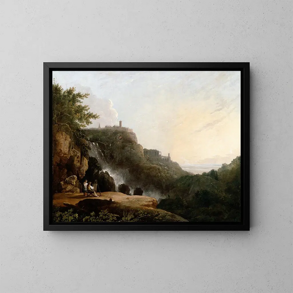Vista de Tivoli, las Cascatelles y la Villa de Mecenas - Richard Wilson — cuadro enmarcado en la pared