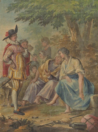 Rienk Keyert - Ontwerp voor een behangselschildering of schilderij met het Spaanse Heidin Preciosa en Don Juan.webp
