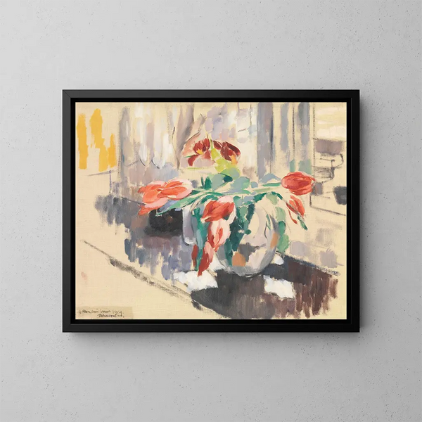 Tulips Painting - Rik Wouters — framed artwork on a wall