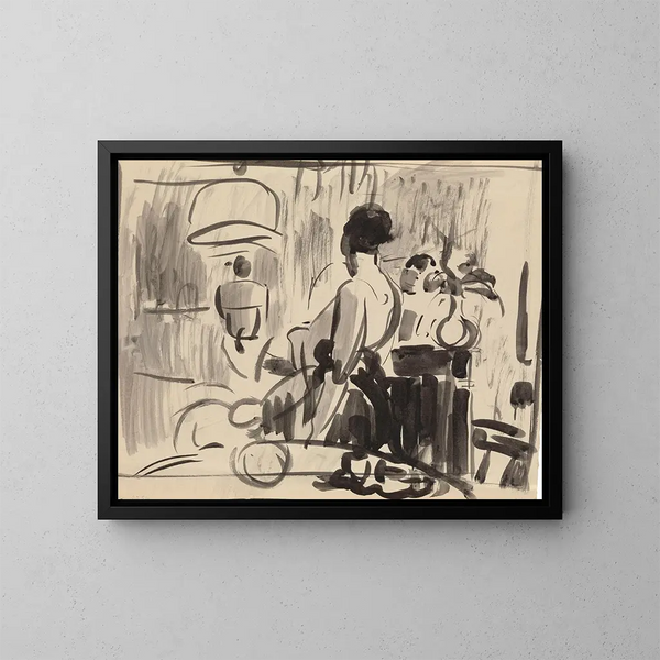 Woman in an Interior - Rik Wouters — framed artwork on a wall