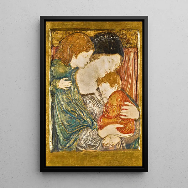 en relieve con una madre y niños - Robert Anning Bell — cuadro enmarcado en la pared