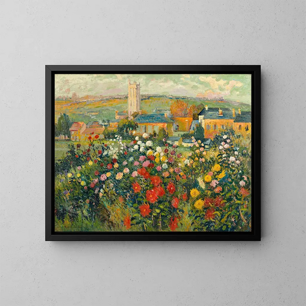 Garden of Artantal - Robert Antoine Pinchon — framed artwork on a wall