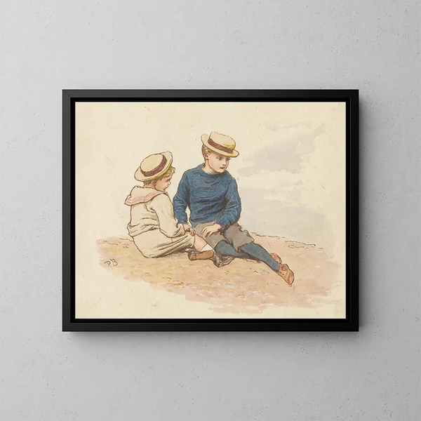 Two Boys - Robert Barnes — framed artwork on a wall