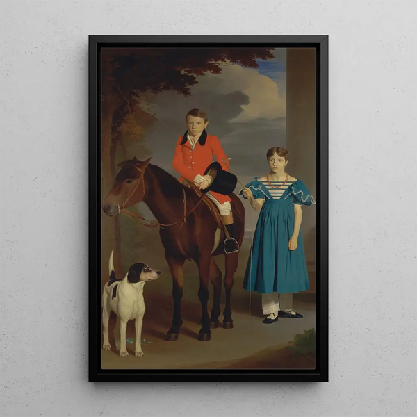 John Gubbins Newton y su hermana Mary Newton - Robert Burnard — cuadro enmarcado en la pared