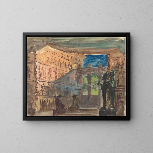 an ancient Egyptian temple interior - Robert Caney — framed artwork on a wall