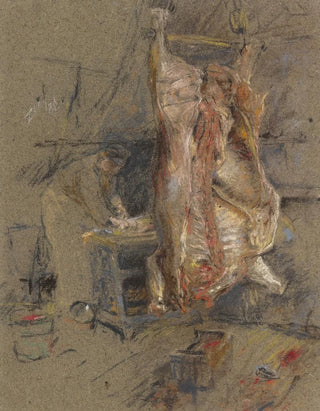 Robert Frederick Blum - A Slaughtered Ox In A Butchers Shop.webp