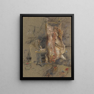 Robert Frederick Blum - A Slaughtered Ox In A Butchers Shop.webp