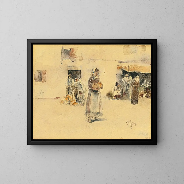 En el mercado - Robert Frederick Blum — cuadro enmarcado en la pared