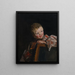 Cory Cori looking over the back of a chair - Robert Henri — framed artwork on a wall