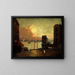 Nubes cúmulus sobre el East River - Robert Henri — cuadro enmarcado en la pared