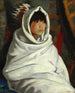 Indian girl in a white blanket - Robert Henri — artwork view