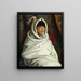Indian girl in a white blanket - Robert Henri — framed artwork on a wall