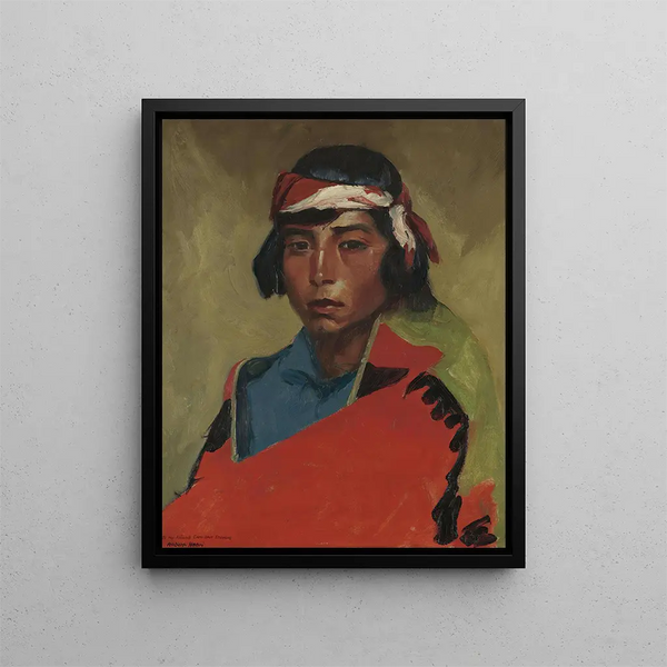 Young Male from the Tesuque Village - Robert Henri — framed artwork on a wall