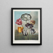 A group of tulips - Robert John Thornton — framed artwork on a wall
