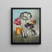a group of tulips (case conflict) - Robert John Thornton — framed artwork on a wall