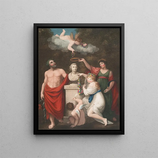 Robert John Thornton - sculapius Ceres and Cupid honouring the bust of Linnus.webp