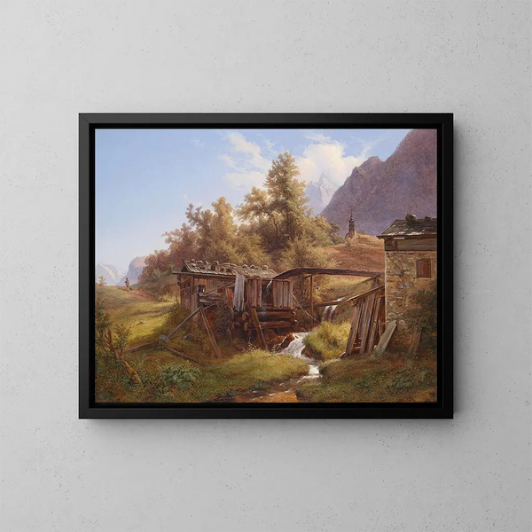 Antigua muela en el valle cerca de Berchtesgaden - Robert Kummer — cuadro enmarcado en la pared