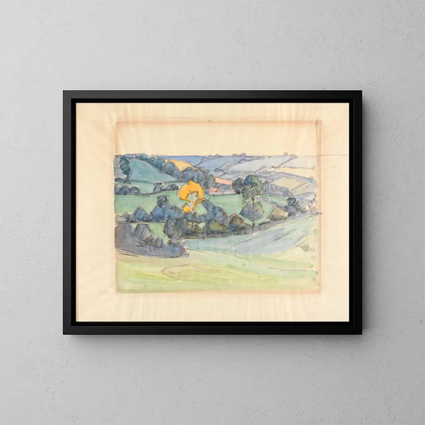 Cerca de Brimley Hill - Robert Polhill Bevan — cuadro enmarcado en la pared