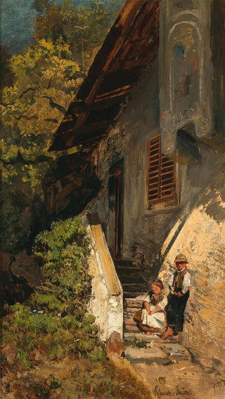 Robert Russ - Children before the Farmhouse Klausen South Tyrol.webp