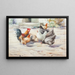 Chickens - Robert Russell MacNee — framed artwork on a wall