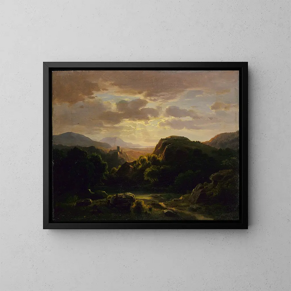 recuerdos de una escena cerca de Auerbach - Robert S. Duncanson — cuadro enmarcado en la pared