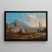 Vesubio y Pompeya - Robert S. Duncanson — cuadro enmarcado en la pared