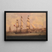 A warship of the red squadron leaving the anchorage of Tail of the Bank on the Clyde - Robert Salmon — framed artwork on a wall