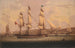 A warship of the red squadron leaving the anchorage of Tail of the Bank on the Clyde - Robert Salmon — artwork view