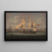 A merchant with 18 cannons departing at the tail of the bank - Robert Salmon — framed artwork on a wall