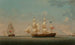 L'autruche painting in two views off Dover - Robert Salmon — artwork view