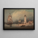El Faro Bajo de North Shields - Robert Salmon — cuadro enmarcado en la pared