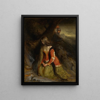 Robert Scott Lauder - A lady and her knight errant possibly a scene from Ivanhoe.webp