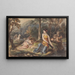 Diane, goddess of the hunt, with satyrs, sleeping Cupid, and a Pegasus in a wooded landscape - Robert Smirke — framed artwork on a wall