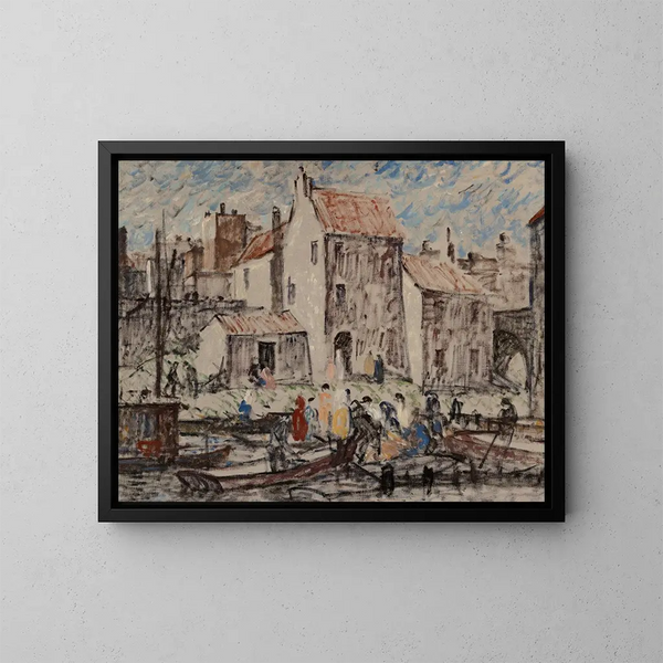 La fiesta en barco - Robert Spencer — cuadro enmarcado en la pared