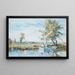 Figures dans un bateau avec un vaste paysage au-delà - Robert Thorne Waite — framed artwork on a wall