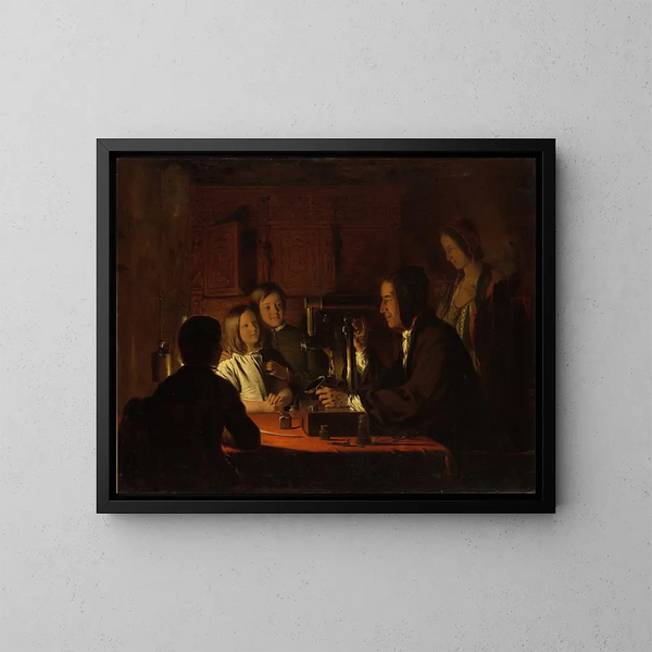 El microscopio - Robert Walter Weir — cuadro enmarcado en la pared