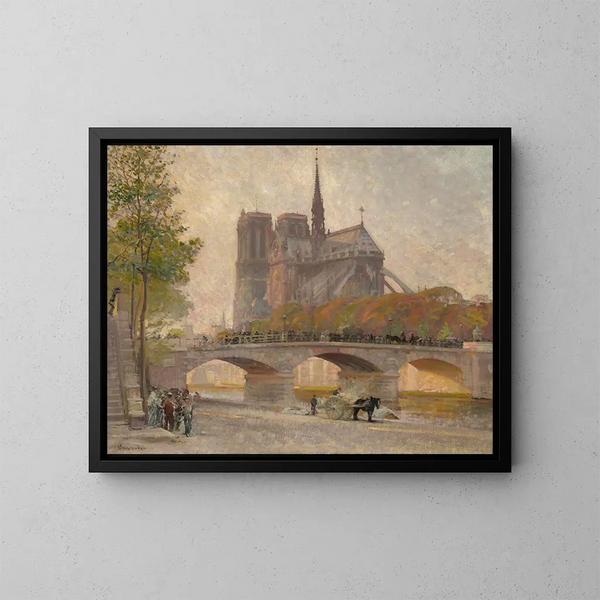 Notre-Dame de París - Robert William Vonnoh — cuadro enmarcado en la pared