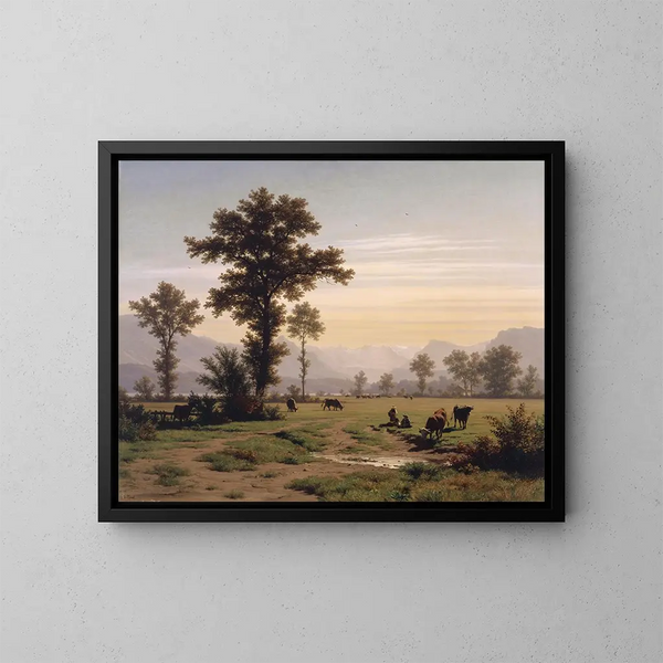 Paisaje cerca de Lucerna - Robert Zünd — cuadro enmarcado en la pared