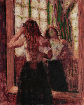 Roderic OConor - Girl arranging her hair in front of a mirror.webp