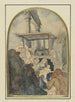 Study for an Adoration of the Magi, with a rune and two Corinthian columns in the background - Rodolphe Bresdin — artwork view