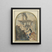 Study for an Adoration of the Magi, with a rune and two Corinthian columns in the background - Rodolphe Bresdin — framed artwork on a wall