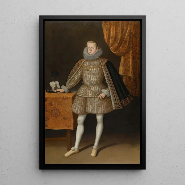 Retrato de Felipe IV de España - Rodrigo de Villandrando — cuadro enmarcado en la pared