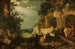 Paisaje con ruinas, ganado y ciervos - Roelant Savery — vista de la obra