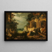 Paisaje con ruinas, ganado y ciervos - Roelant Savery — cuadro enmarcado en la pared