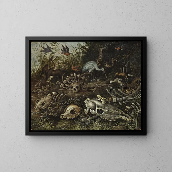 Memento mori - Roelant Savery — cuadro enmarcado en la pared