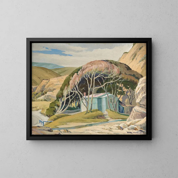 Cabaña de pescador - Roland Hipkins — cuadro enmarcado en la pared